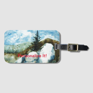 Rural country landscape luggage tag