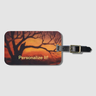 Rural country landscape luggage tag