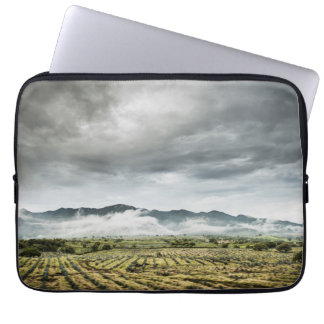 Rural Crop Fields Under Cloudy Sky Laptop Sleeve