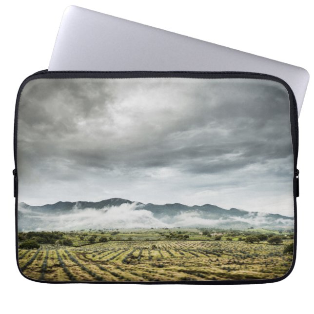 Rural Crop Fields Under Cloudy Sky Laptop Sleeve (Front)