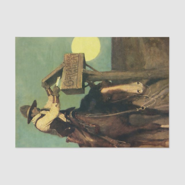 “Rural Delivery” Western Art by NC Wyeth Tissue Paper (Front)