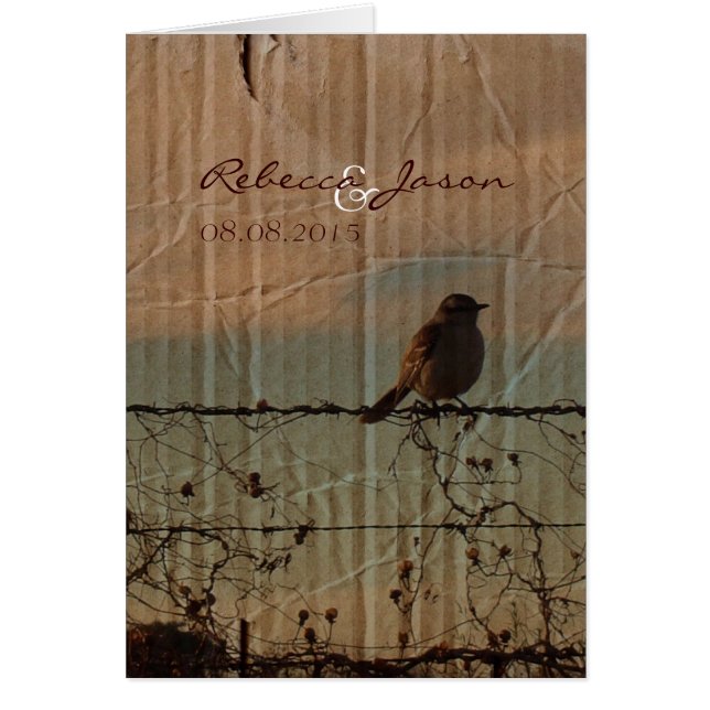 Rural Farm fence bird western barn wedding (Front)