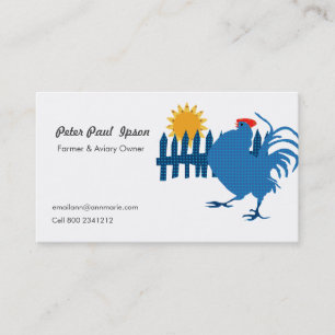 Rural Farmer Country Rooster with Sunshine Business Card