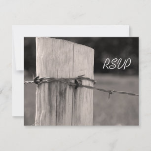 Rural Fence Post Country Ranch Wedding RSVP Card