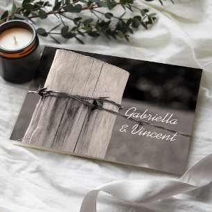 Rural Fence Post Country Wedding Flat Note Card