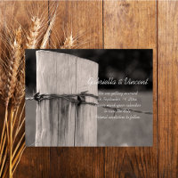 Rural Fence Post Country Wedding Save the Date