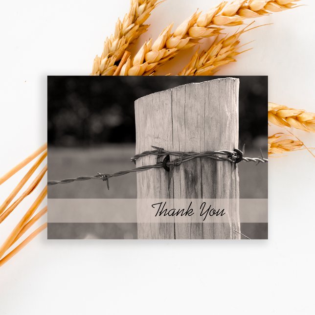 Rural Fence Post Country Western Ranch Thank You Postcard (Creator Uploaded)
