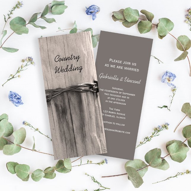 Rural Fence Post Country Western Ranch Wedding Invitation (Creator Uploaded)