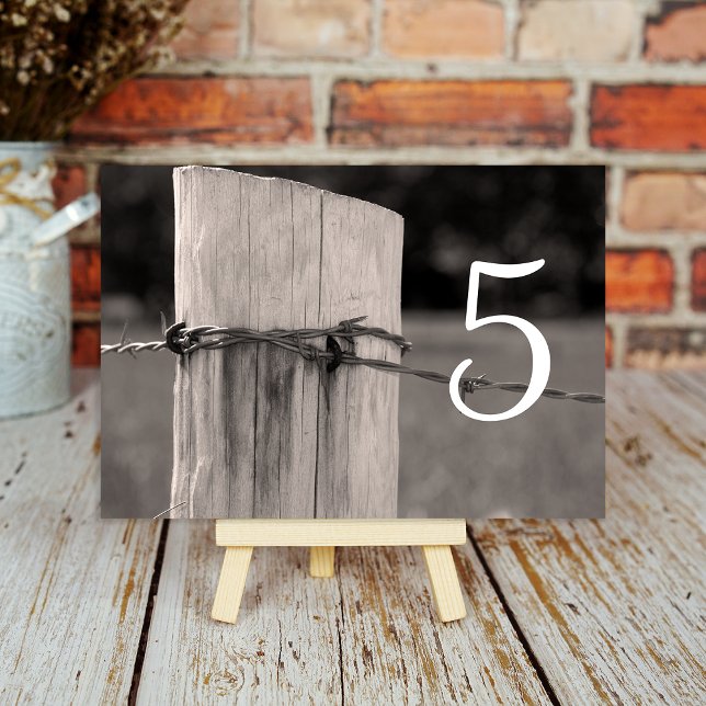 Rural Fence Post Country Western Wedding  Table Number (Creator Uploaded)