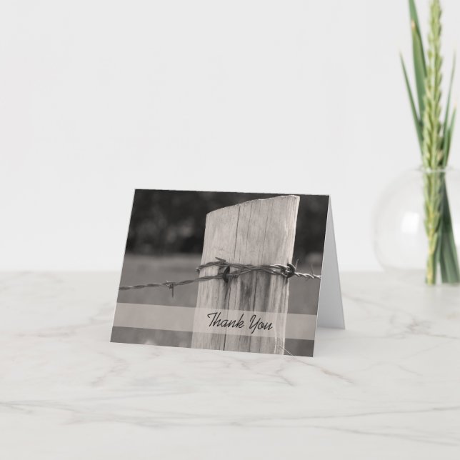 Rural Fence Post Thank You Card (Front)