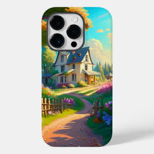 rural house with flowers garden Case-Mate iPhone 14 pro case