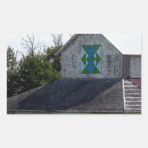 Rural Iowa Barn With A Quilt Rectangular Sticker