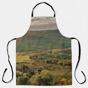 Rural Italian farmlands, Tuscany sunset. Apron