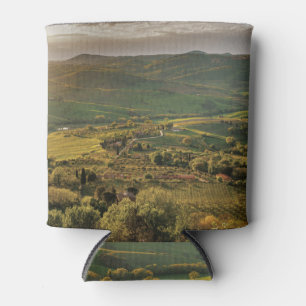 Rural Italian farmlands, Tuscany sunset. Can Cooler