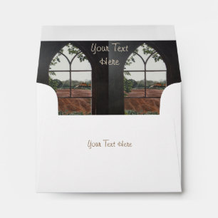 Rural landscape design view from church window art envelope