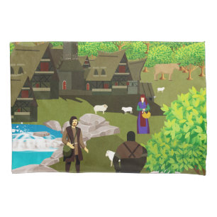 Rural landscape pillowcase