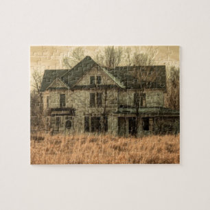 Rural Landscape Rustic Western Country Farmhouse Jigsaw Puzzle