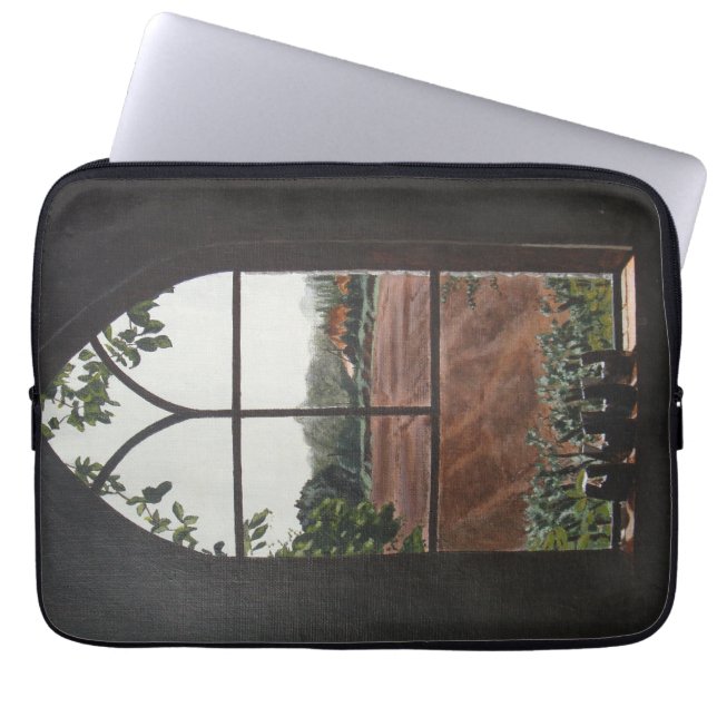 rural landscape view from church window  laptop sleeve (Front)