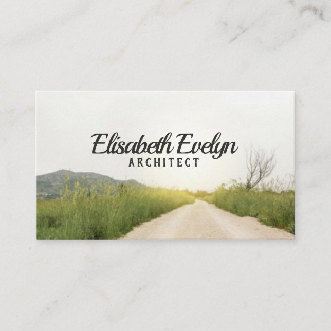 Rural landscape with country road business card (Front)