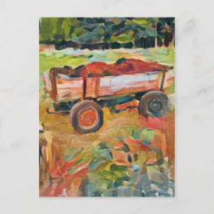  rural life manure cart, A.I. enhanced photo Poste Postcard