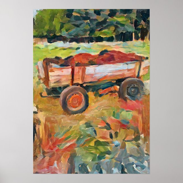  rural life manure cart, enhanced photo poster (Front)