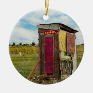 Rural - Outhouse - Free candies 1939 Ceramic Tree Decoration
