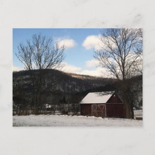 Rural Pennsylvania Barn in Winter Postcard