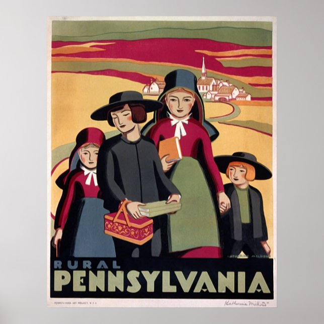 Rural Pennsylvania WPA Vintage Art Poster Print (Front)