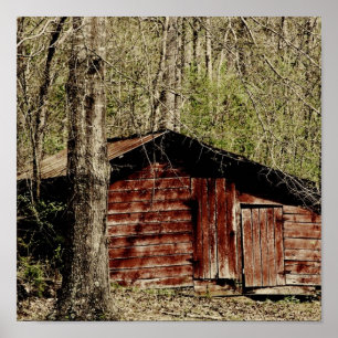 Rural Red Barn Poster