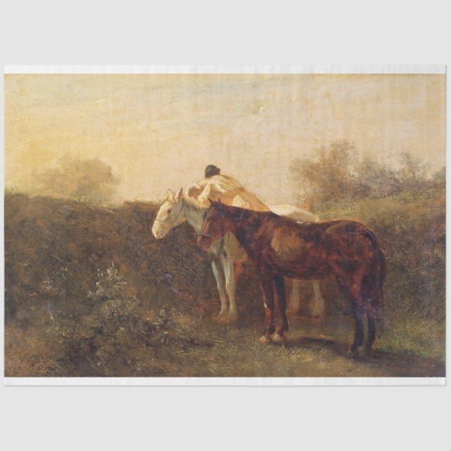 Rural Rendezvous (Romantic Kiss on Horseback) Tissue Paper (Front)