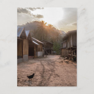 Rural Riverside Village on Mekong River, Laos Postcard
