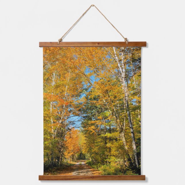 Rural Road Autumn Colors New Hampshire Hanging Tapestry (Front)