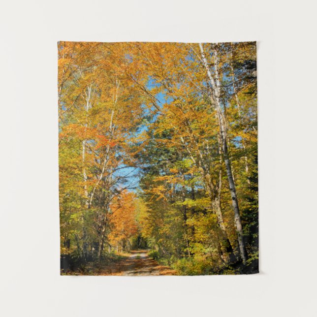 Rural Road Autumn Colors New Hampshire Tapestry (Front)