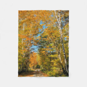 Rural Road Autumn Colours New Hampshire Fleece Blanket