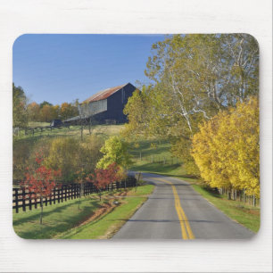 Rural road through Bluegrass region of Kentucky Mouse Mat