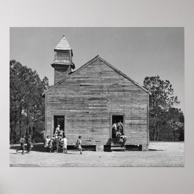 Rural Schoolhouse, 1937. Vintage Photo Poster (Front)