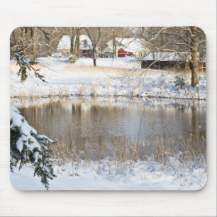 Rural Snow Scene Mouse Mat