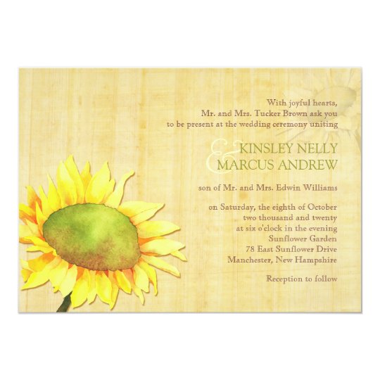 Rural Sunflowers + Papyrus Print Wedding Card