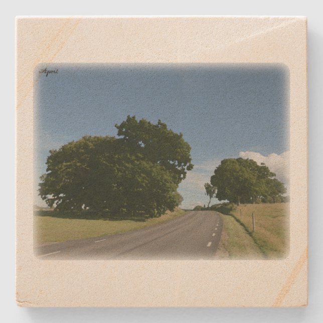 Rural Sweden April Stone Coaster (Front)