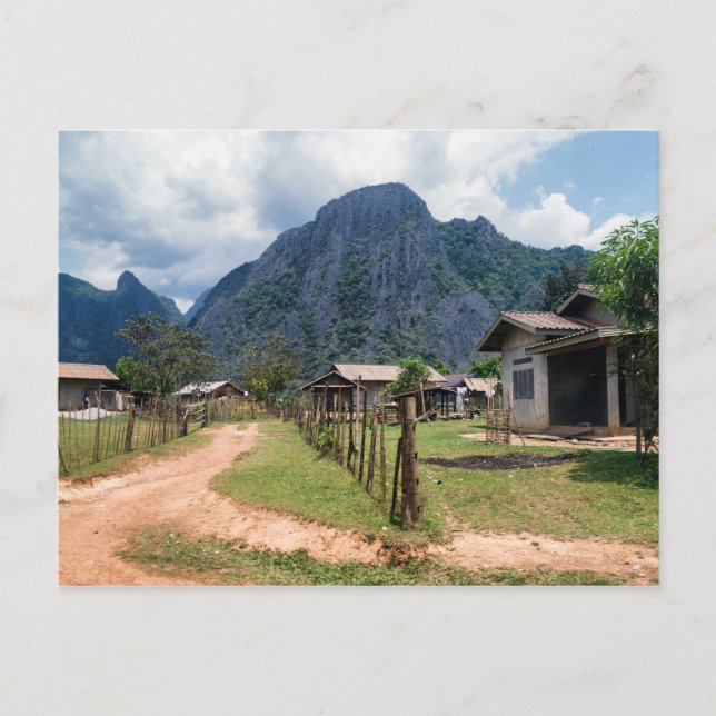 Rural Village Houses near Vang Vieng, Laos Postcard (Front)