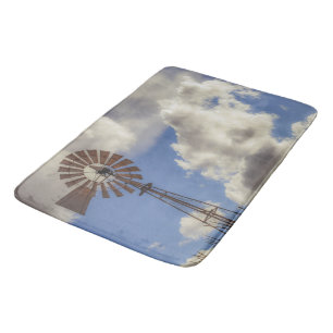Rural Windmill Bath Mat Large