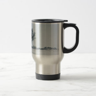 Rural winter road travel mug