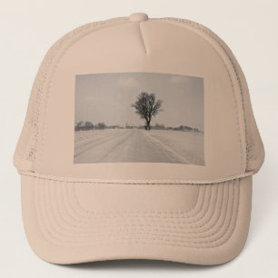 Rural winter road trucker hat