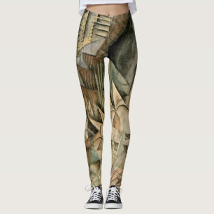 Rush Hour, New York by Max Weber, Vintage Cubism Leggings
