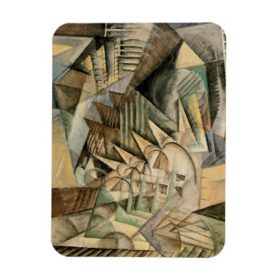 Rush Hour, New York by Max Weber, Vintage Cubism Magnet