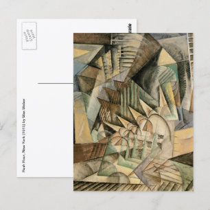 Rush Hour, New York by Max Weber, Vintage Cubism Postcard