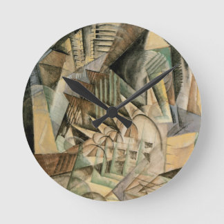 Rush Hour, New York by Max Weber, Vintage Cubism Round Clock