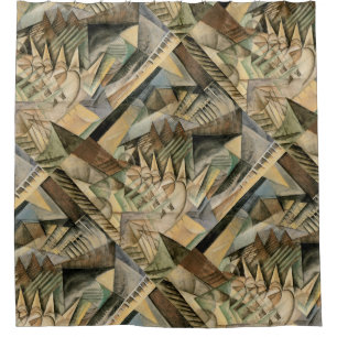 Rush Hour, New York by Max Weber, Vintage Cubism Shower Curtain