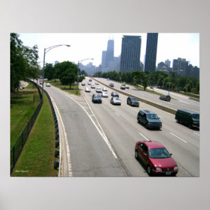 Rush Hour Traffic in Chicago Poster