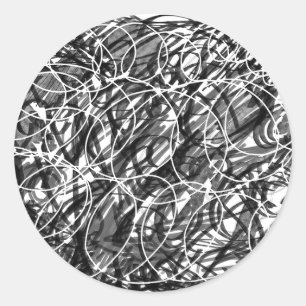 Rush of Time Abstract Doodle Classic Round Sticker